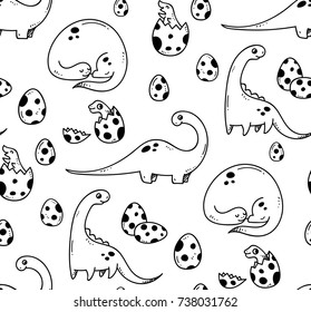 Cartoon dinosaurs seamless background