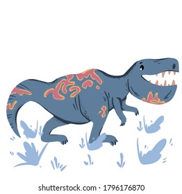 Cartoon dinosaurs vector illustration, monster animal, dino prehistoric character reptile predator jurassic fantasy dragon