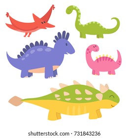 Cartoon dinosaurs vector illustration monster animal dino prehistoric character reptile predator jurassic fantasy dragon