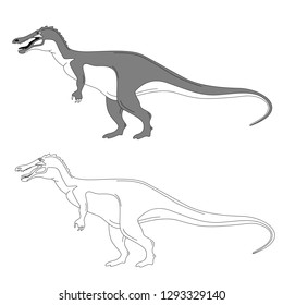 cartoon dinosaur,vector illustration ,lining draw,profile view