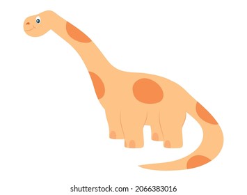 cartoon diplodocus dinosaur on white background