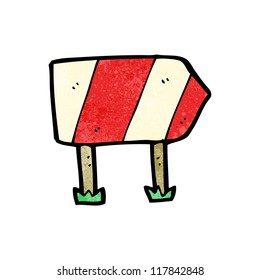 cartoon direction road sign