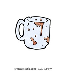 taza de café sucio de dibujos animados
