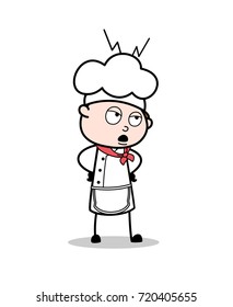 Cartoon Disappointed Chef Expression Vector Illustration