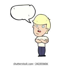 caricatura decepcionada hombre con burbuja de habla