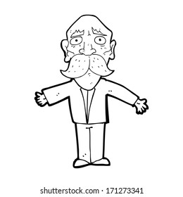 cartoon disappointed old man