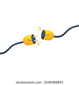 cartoon of a disconnected power plug or icon for lost signal or also an error icon for an internet site