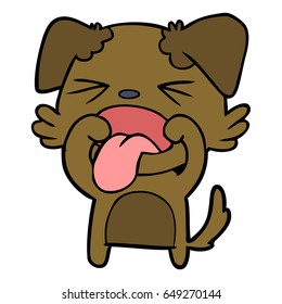 caricatura de perro asqueado