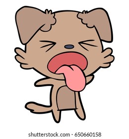 caricatura de perro asqueado