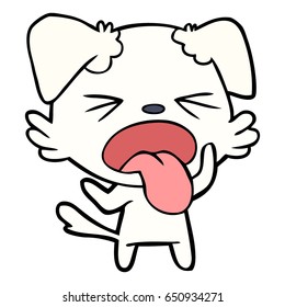 caricatura de perro asqueado