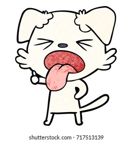 caricatura de perro asqueado