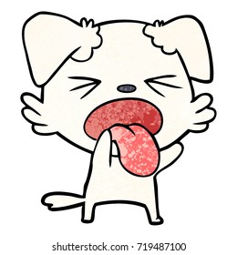 caricatura de perro asqueado