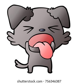 caricatura de perro asqueado