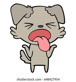 cartoon disgusted dog shrugging shoulders