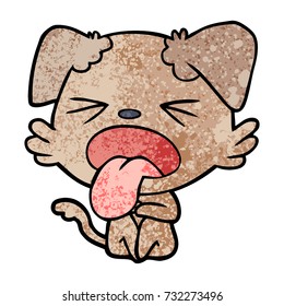 cartoon disgusted dog sitting