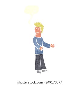 desenho animado homem nojento com balão