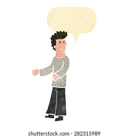 cartoon disgusted man with speech bubble