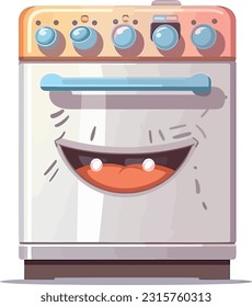 Cartoon Dishwasher, Tshirt Design , Vector illustration