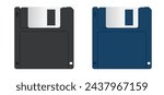 Cartoon disk floppy line pattern. Diskette or floppy disk is a storage medium used for data storage in a computer or pc. floppy disks of 1.44 MB or 720 kb (3.5 inch diskettes). ms dos format.