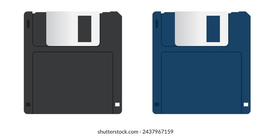 Cartoon disk floppy line pattern. Diskette or floppy disk is a storage medium used for data storage in a computer or pc. floppy disks of 1.44 MB or 720 kb (3.5 inch diskettes). ms dos format.