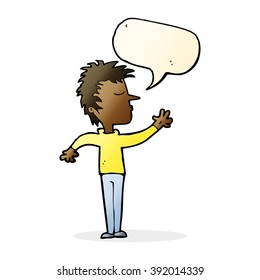 caricatura de hombre despectivo con burbuja de habla