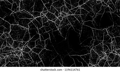 Cartoon Distressed Black and White Grunge Seamless Texture. Cartoon Cracked Noisy Surface Seamless Pattern. Dirty Cracked Wall Texture. Noise Fashion Banner Design Background.
