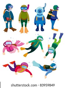 Cartoon Diver Icons