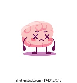 Cartoon of a dizzy brain - Vector illustration
