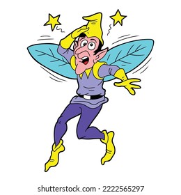cartoon dizzy fairy hand draw vector
