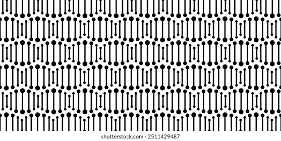 Cartoon DNA string, double helix spiral line. RNA gene chromosome elements, medic atom cell. Medical concept of biochemistry with dna molecule. Analysis test tools. Seamless pattern.