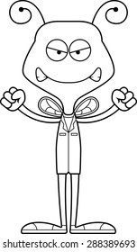 A cartoon doctor bee looking angry.