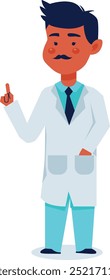 Personagem do Doutor dos Desenhos Animados Isolado no Fundo Branco. Ilustração de vetor plano
