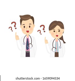 Cartoon Doctor Character on Background Vector