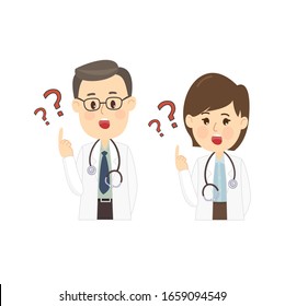 Cartoon Doctor Character on Background Vector