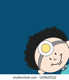 Cartoon Doctor - Empty Space with Head in Corner