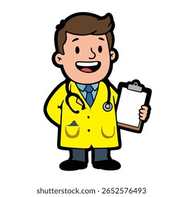 cartoon doctor holding a stethoscope