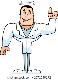 A cartoon doctor looking drunk.