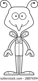 A cartoon doctor mosquito smiling.