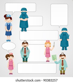 cartoon doctor and nurse card