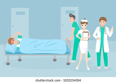 Cartoon Doctor Patient Hospital Stock Vector (Royalty Free) 1033254304 ...