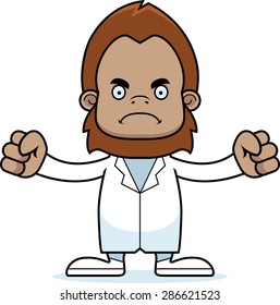 A cartoon doctor sasquatch looking angry.