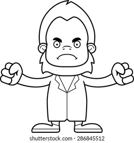 A cartoon doctor sasquatch looking angry.