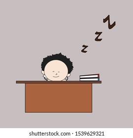 Cartoon Doctor - Sleeping on Office Desk