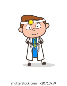 Cartoon Doctor Smiling Face Vector