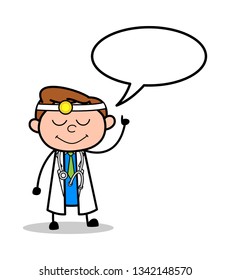 Cartoon Doctor with Speech Bubble Vector