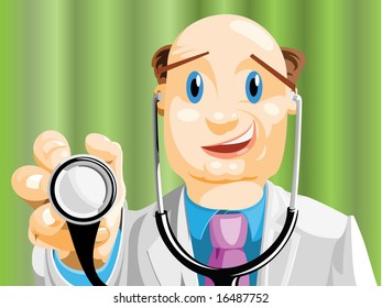 Cartoon doctor with stethoscope