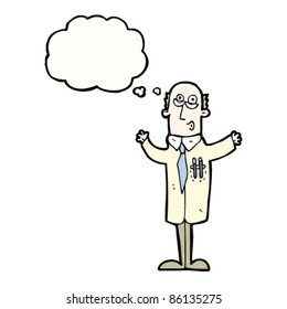 cartoon doctor with thought bubble