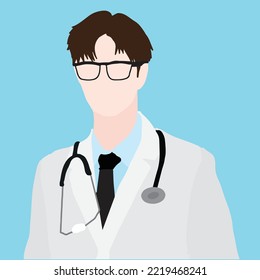 
cartoon doctor without face vector