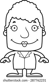 A cartoon doctor woman smiling.