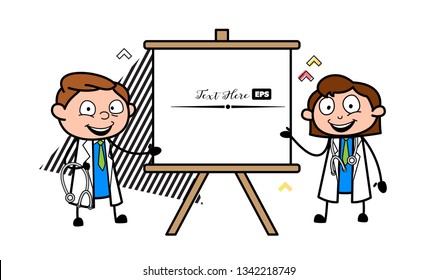 Cartoon Doctors Presenting a Board Vector